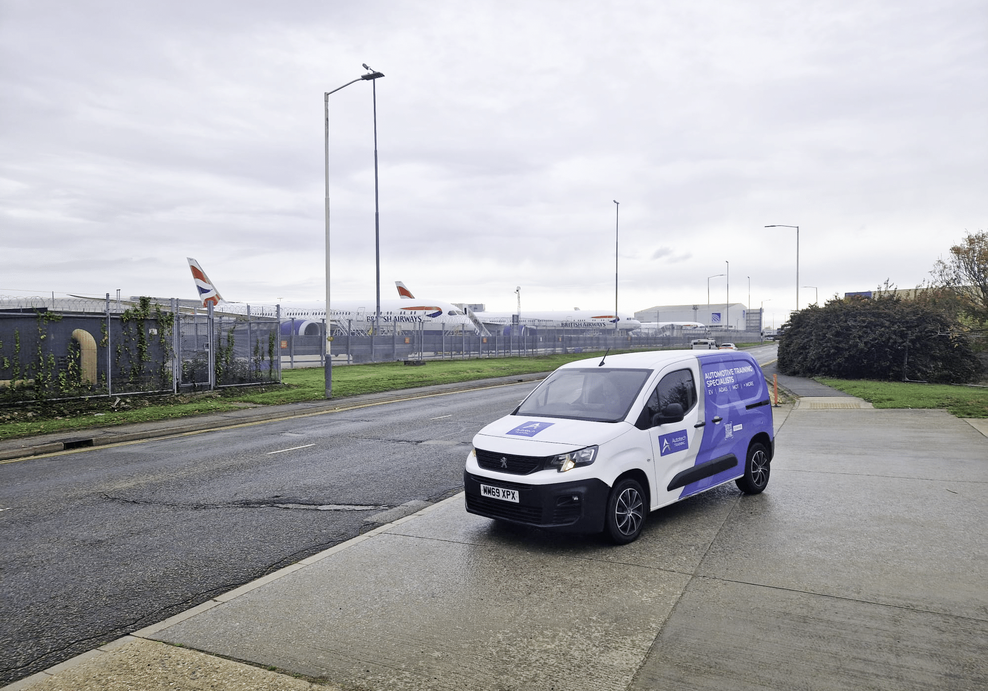Autotech training van outside Rushlift GSE Heathrow Airport